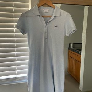 Sporty polo dress with ribbed trim four button ribbed polo collar no stains